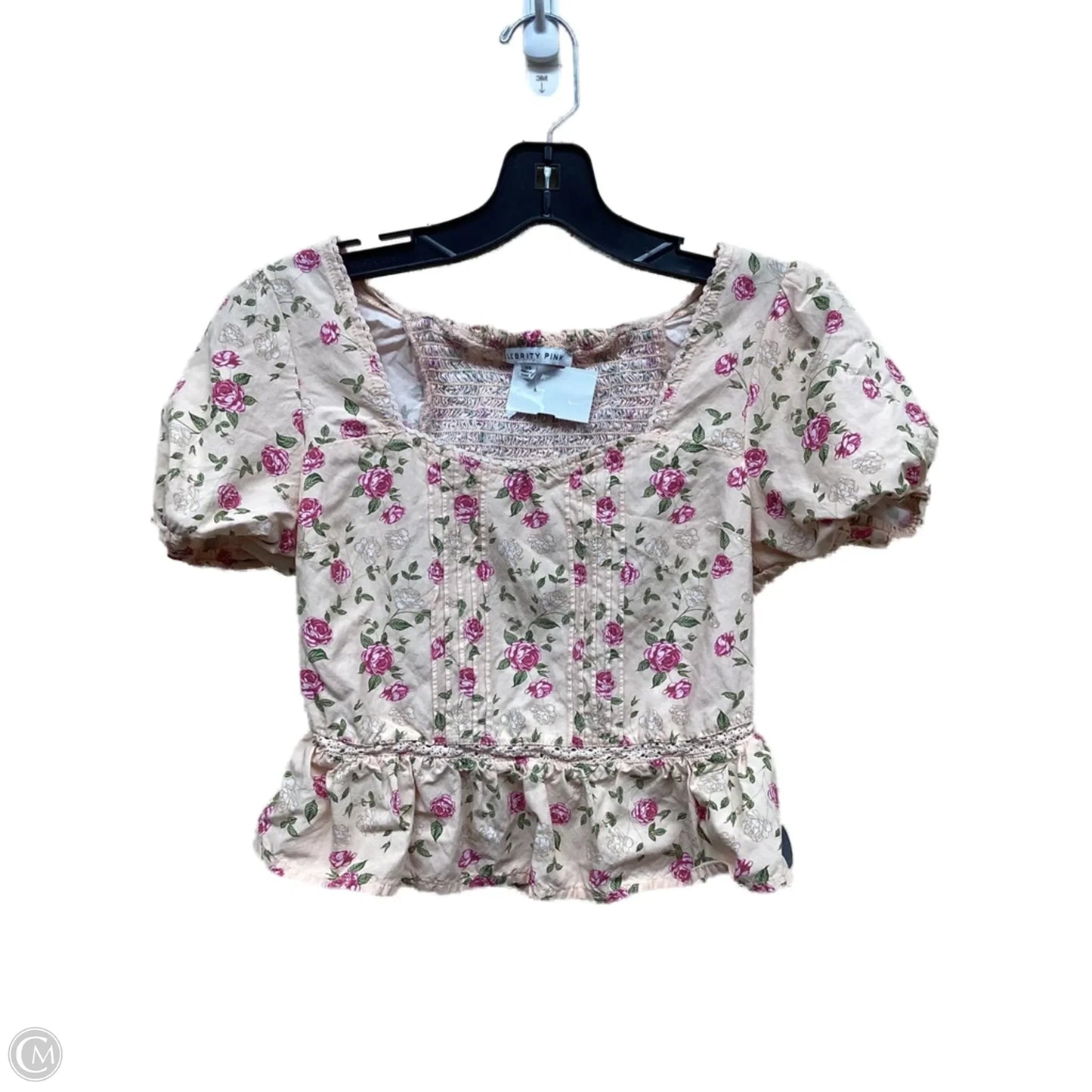 Top Short Sleeve By Celebrity Pink In Floral Print, Size: Xs