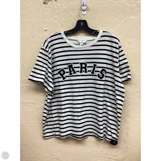 Top Short Sleeve By H&m In Striped Pattern, Size: Xl