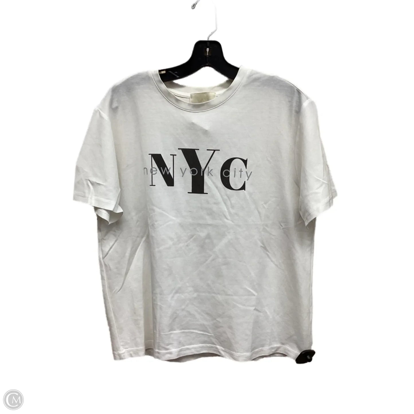 Top Short Sleeve By Clothes Mentor In White, Size: L