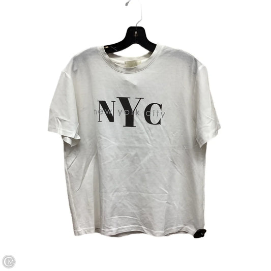 Top Short Sleeve By Clothes Mentor In White, Size: L