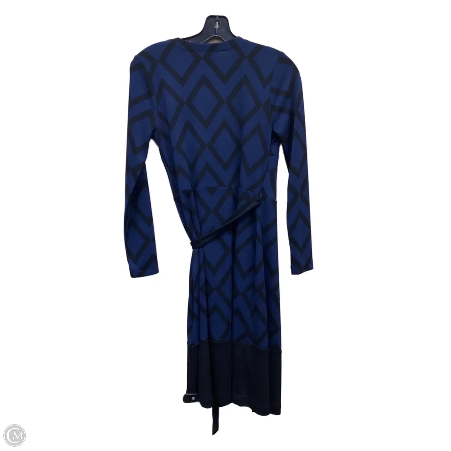 Dress Casual Midi By Ann Taylor In Black & Blue, Size: 4p