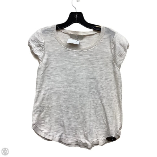 Top Short Sleeve By Loft In Cream, Size: M