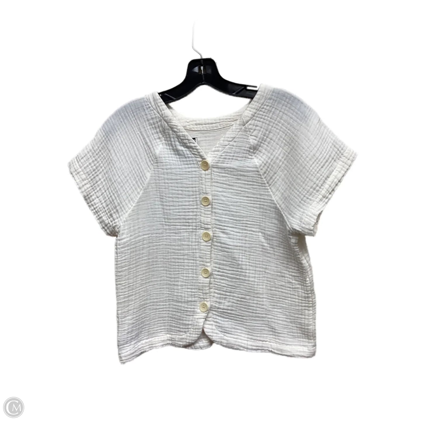 Top Short Sleeve By Madewell In Cream, Size: Xxs