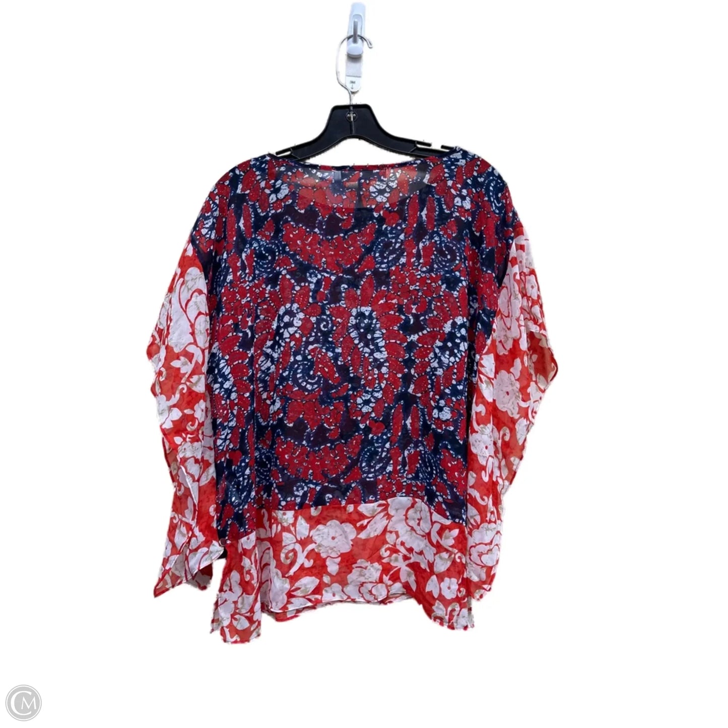 Top Short Sleeve By Michael By Michael Kors In Blue & Red & White, Size: M