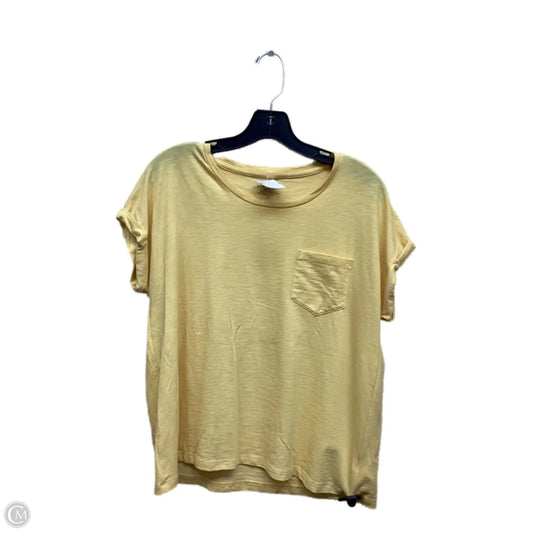 Top Short Sleeve By Max Studio In Yellow, Size: L