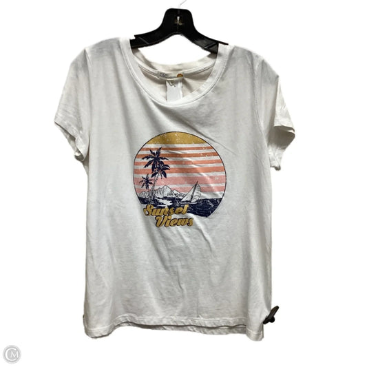 Top Short Sleeve By C And C In White, Size: L