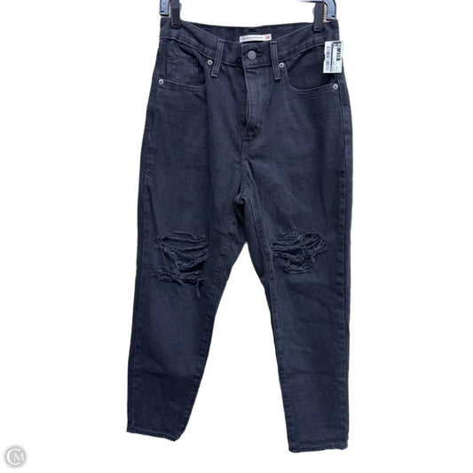 Jeans Straight By Levis In Black Denim, Size: 6