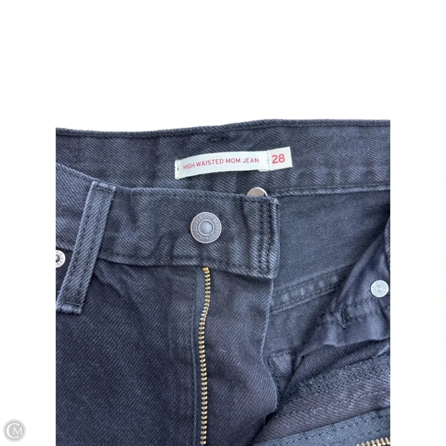Jeans Straight By Levis In Black Denim, Size: 6