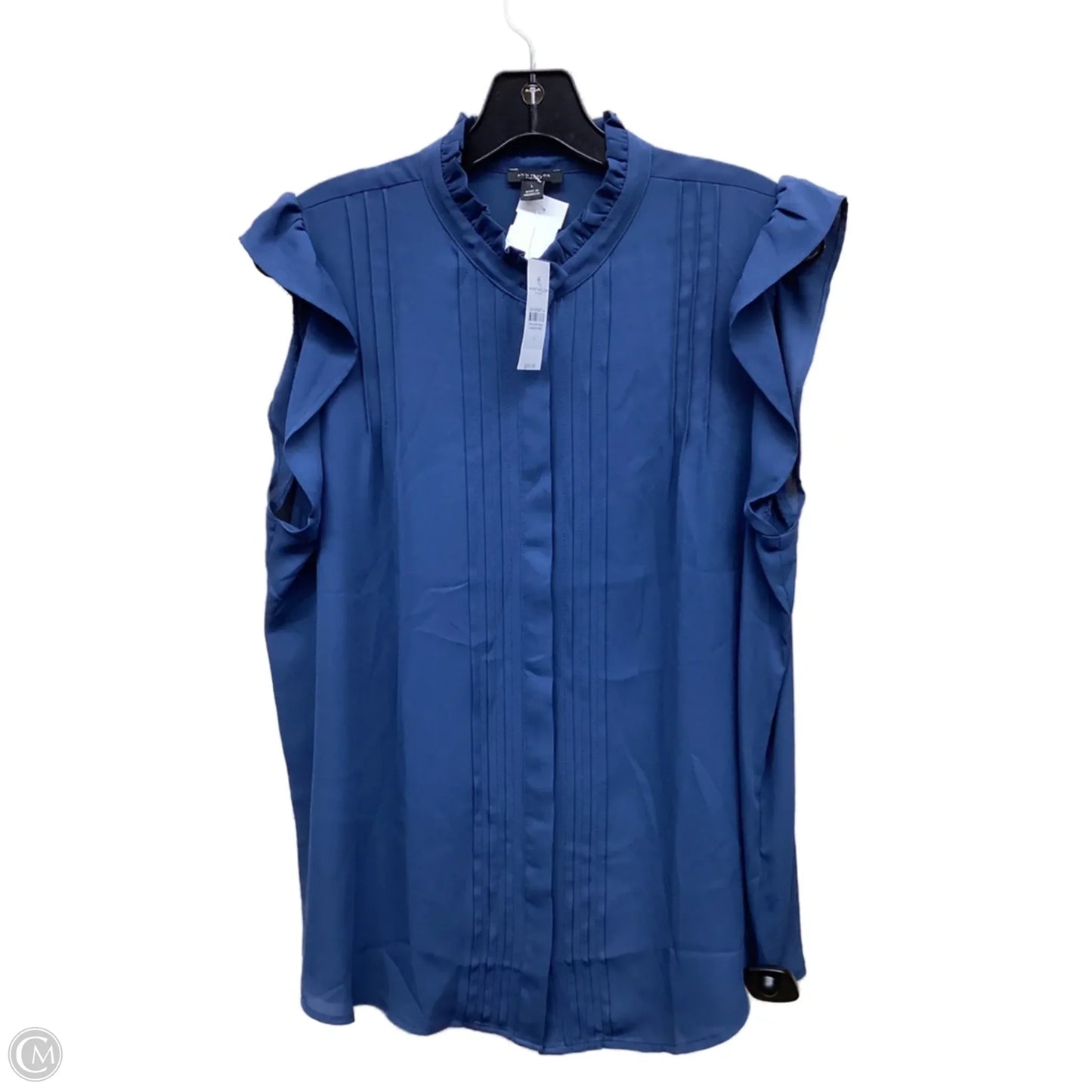 Top Sleeveless By Ann Taylor In Blue, Size: L