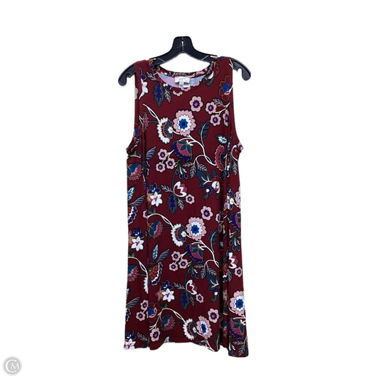 Dress Casual Midi By Loft In Floral Print, Size: L