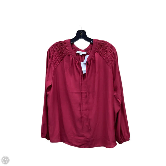 Top Long Sleeve By Loft In Red, Size: L