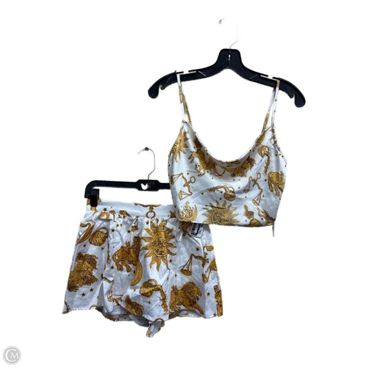 Shorts Set By Forever 21 In Tan & White, Size: S