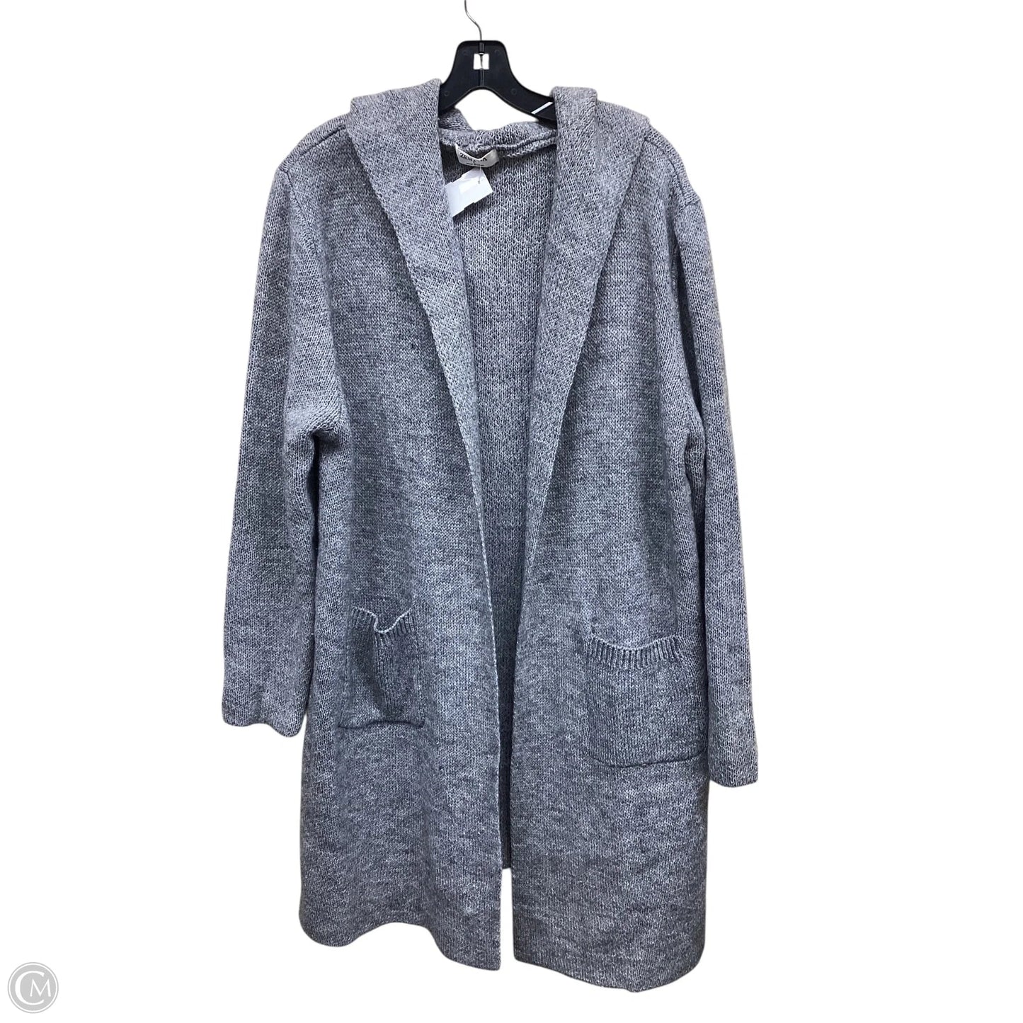 Sweater Cardigan By Zenana Outfitters In Grey, Size: L