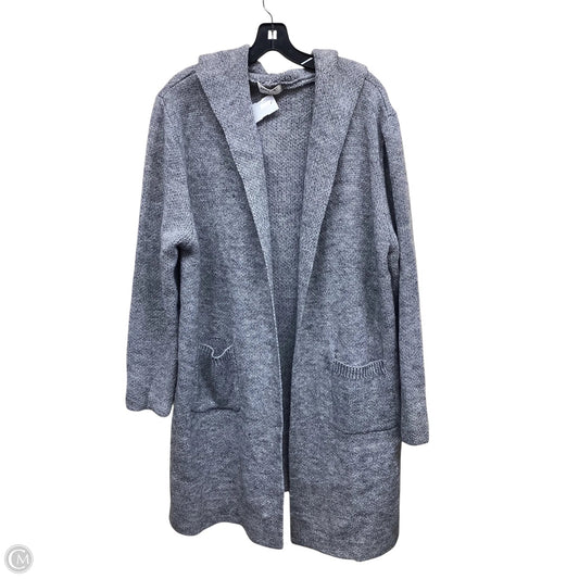 Sweater Cardigan By Zenana Outfitters In Grey, Size: L