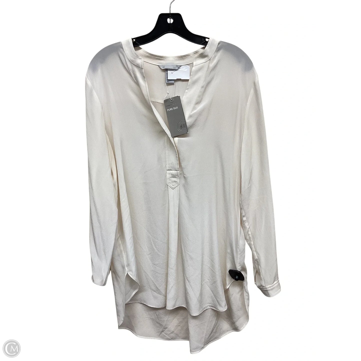 Top Long Sleeve By H&m In Cream, Size: 10