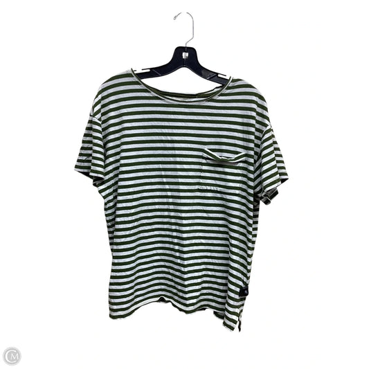 Top Short Sleeve By Madewell In Striped Pattern, Size: L