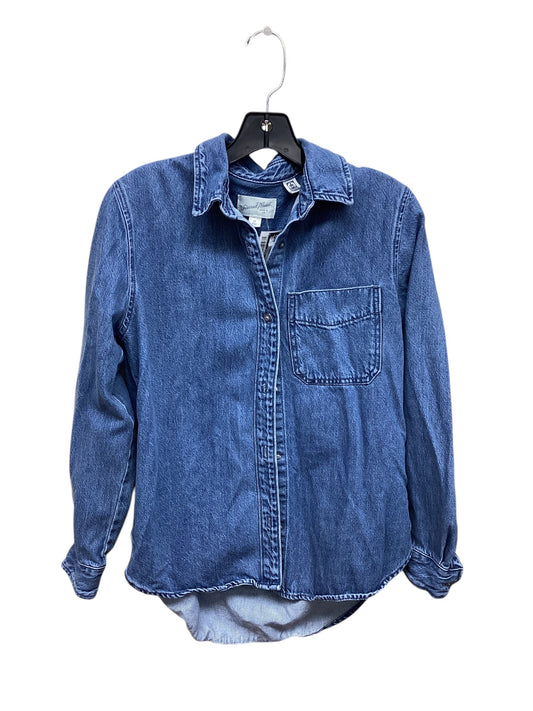 Top Long Sleeve By Universal Thread In Blue Denim, Size: Xs