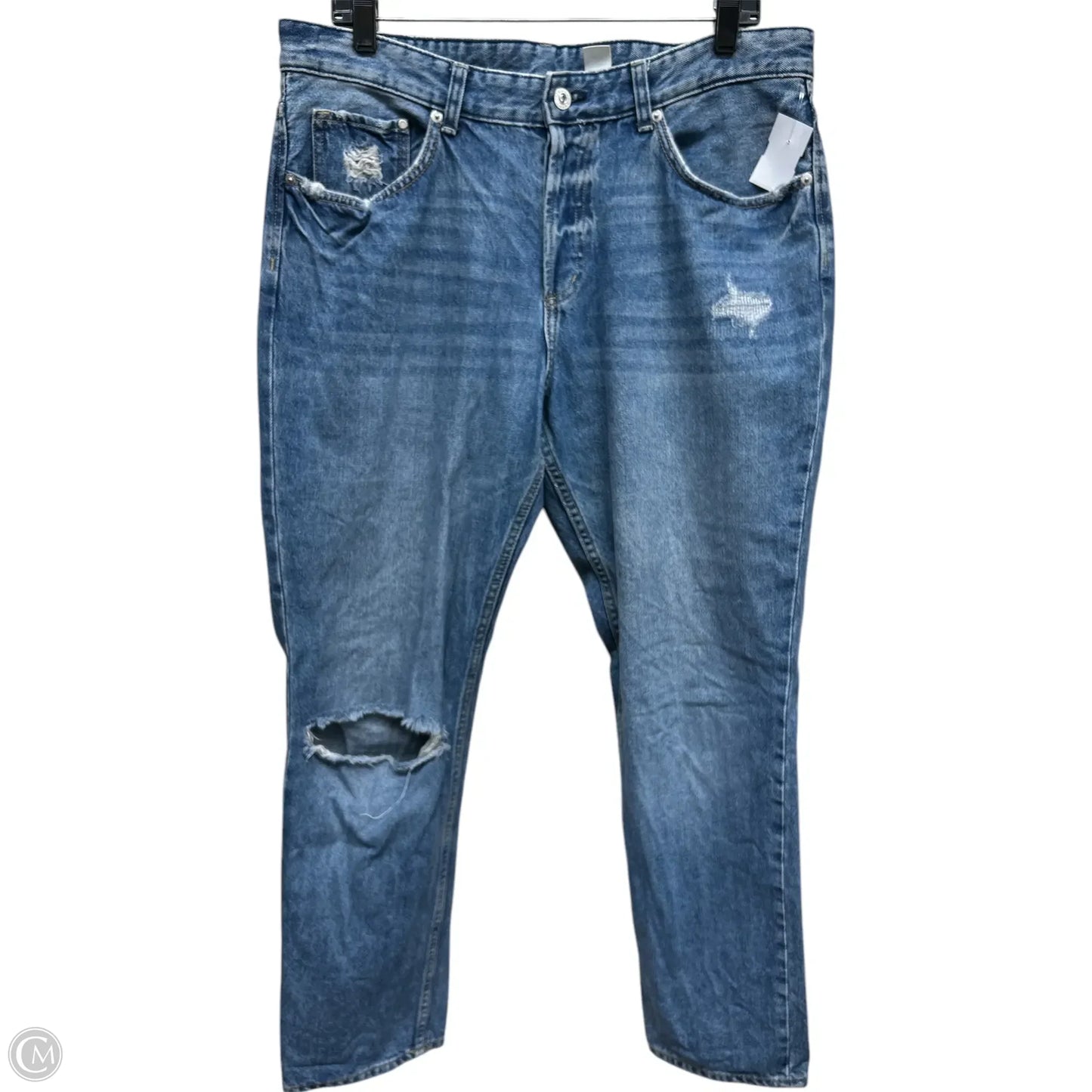Jeans Straight By H&m In Blue Denim, Size: 16