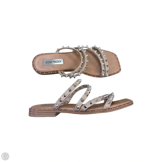 Sandals Flats By Steve Madden In Tan, Size: 7.5