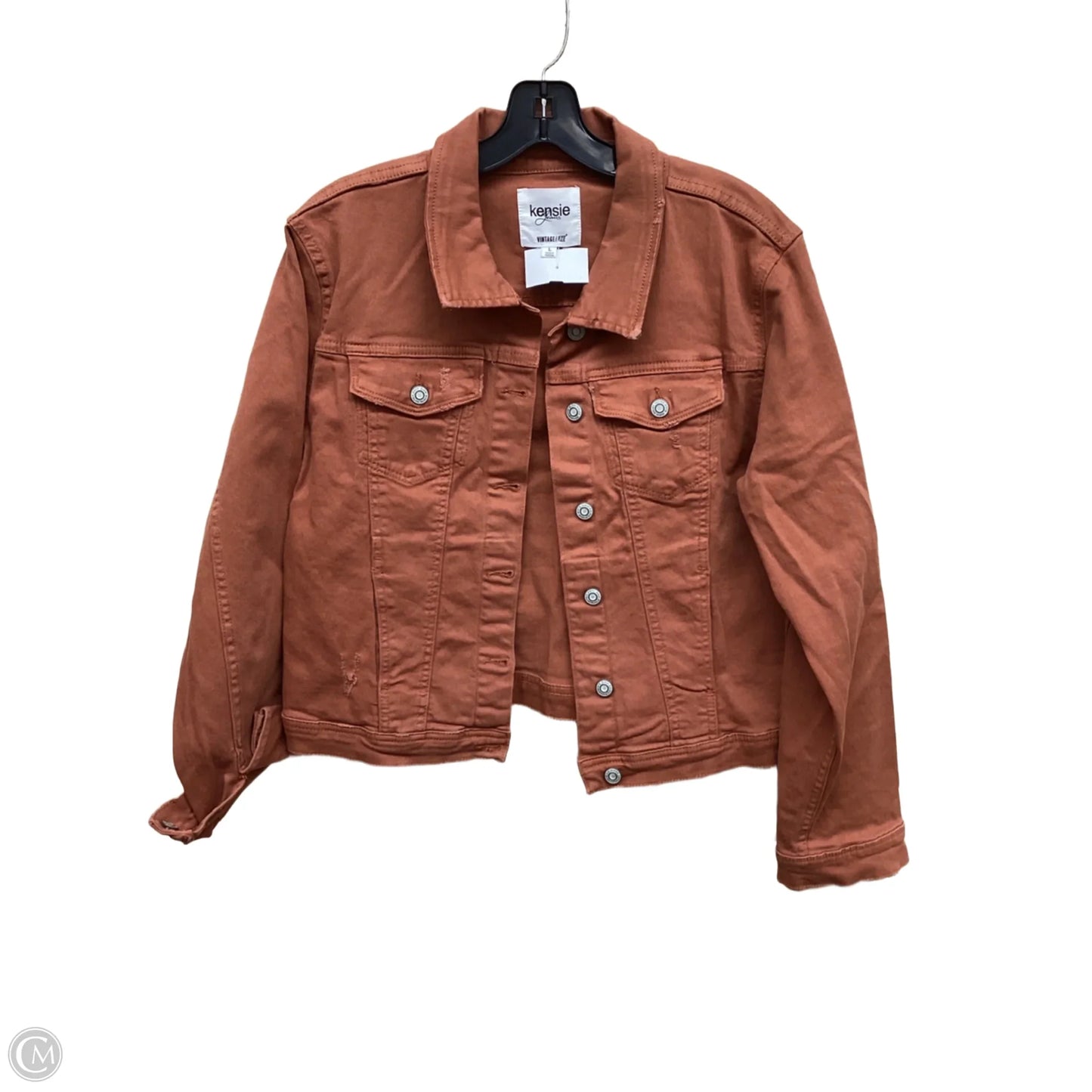 Jacket Denim By Kensie In Orange, Size: L