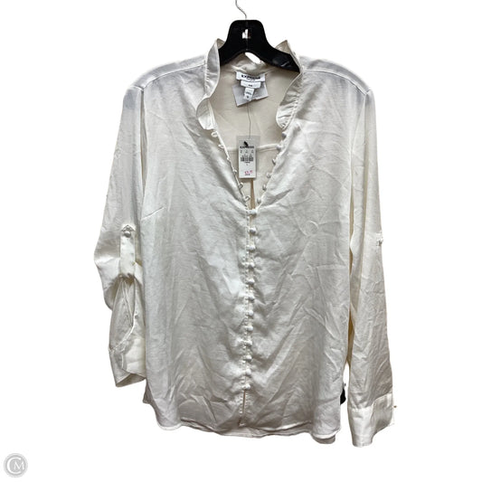Top Long Sleeve By Express In White, Size: L