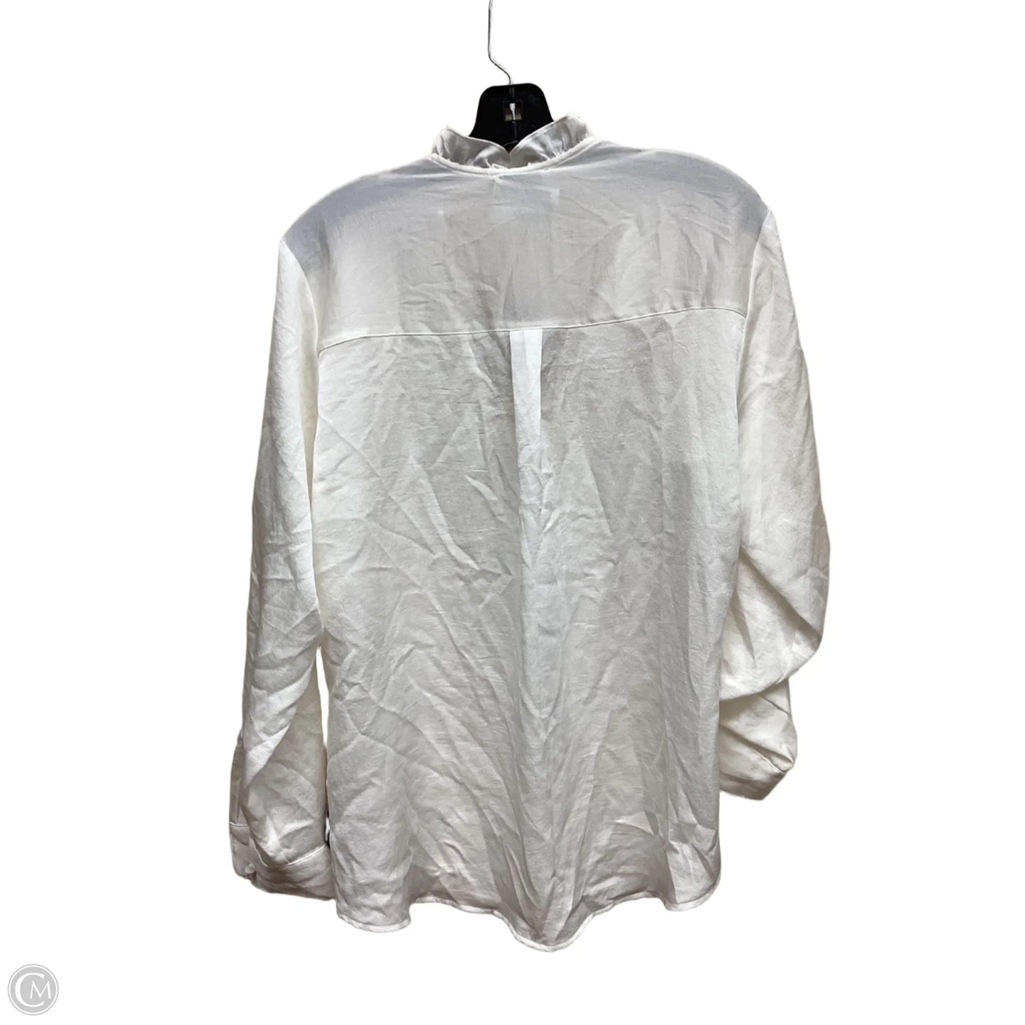 Top Long Sleeve By Express In White, Size: L