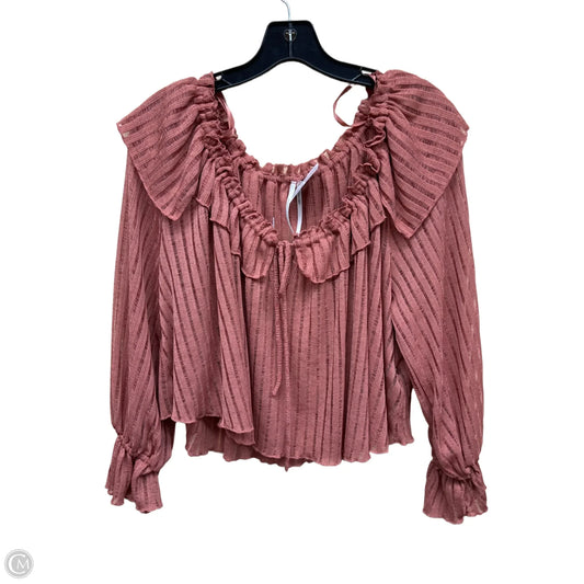 Top Long Sleeve By Anthropologie In Pink, Size: Xs