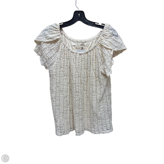 Top Short Sleeve By Cupio In Cream, Size: L