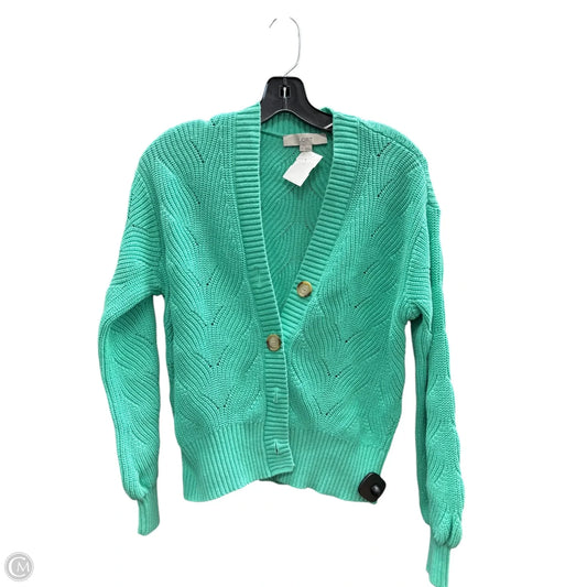 Sweater Cardigan By Loft In Green, Size: S