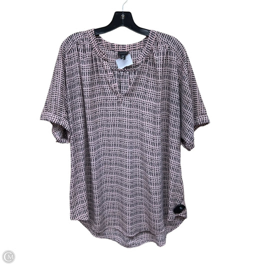 Top Short Sleeve By Worthington In Black & Pink, Size: Xl