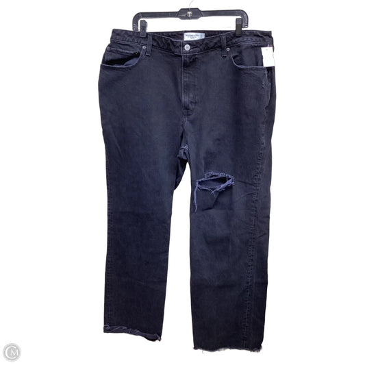 Jeans Straight By Abercrombie And Fitch In Black Denim, Size: 18