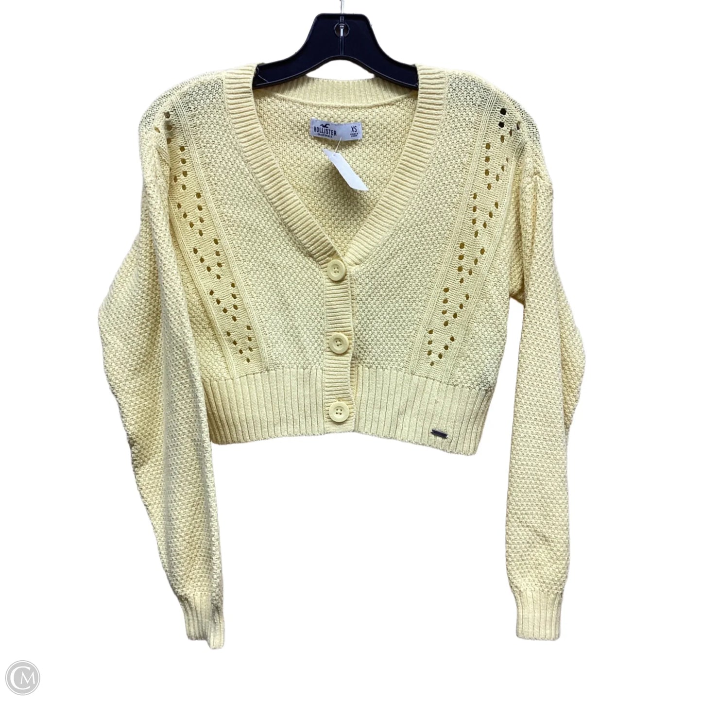 Sweater Cardigan By Hollister In Yellow, Size: Xs