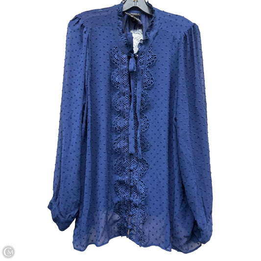 Top Long Sleeve By Torrid In Blue, Size: 2x