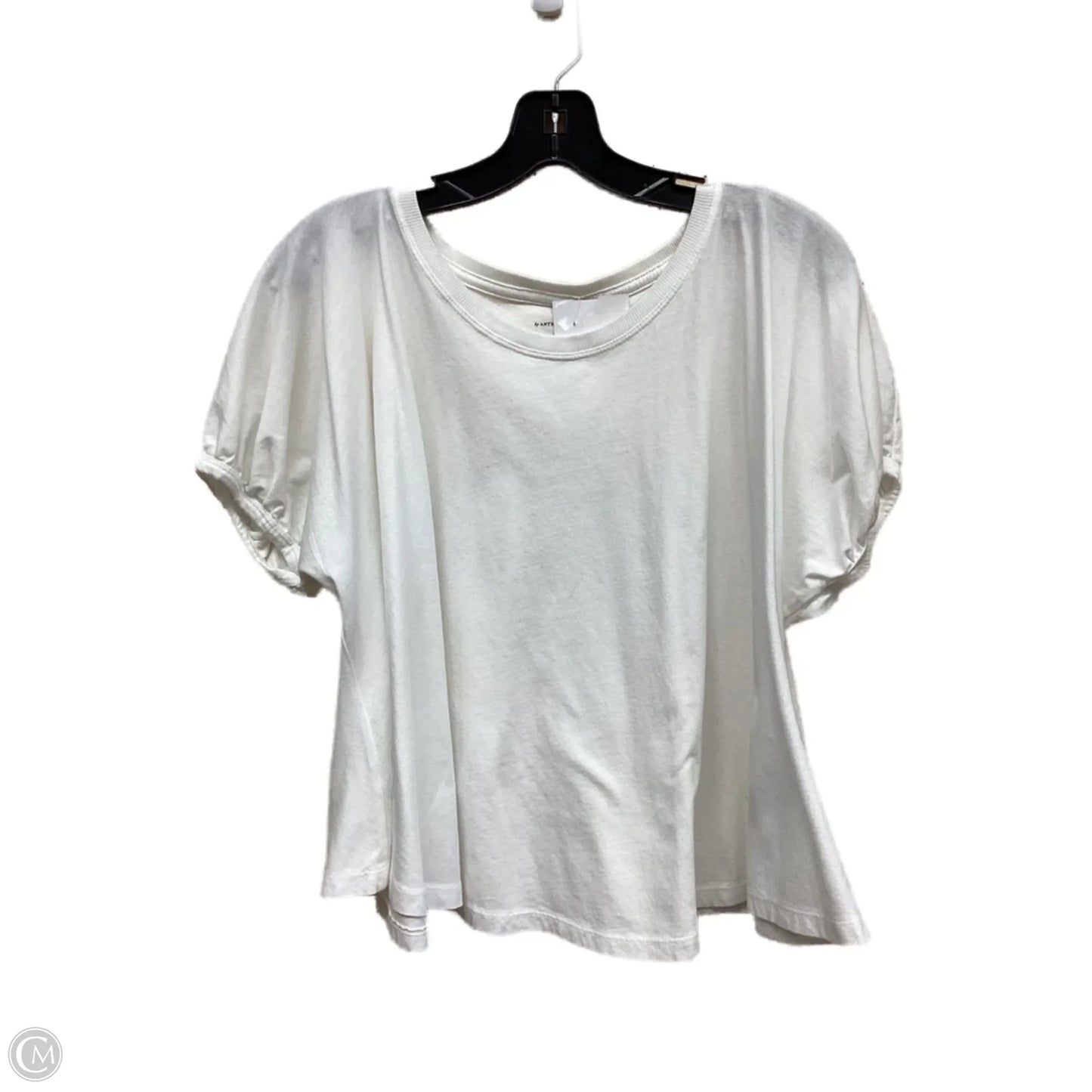 Top Short Sleeve By Anthropologie In White, Size: S
