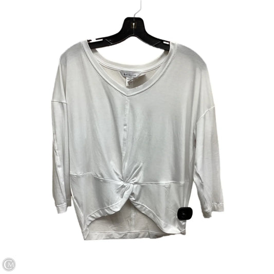 Athletic Top Long Sleeve Crewneck By Athleta In White, Size: S