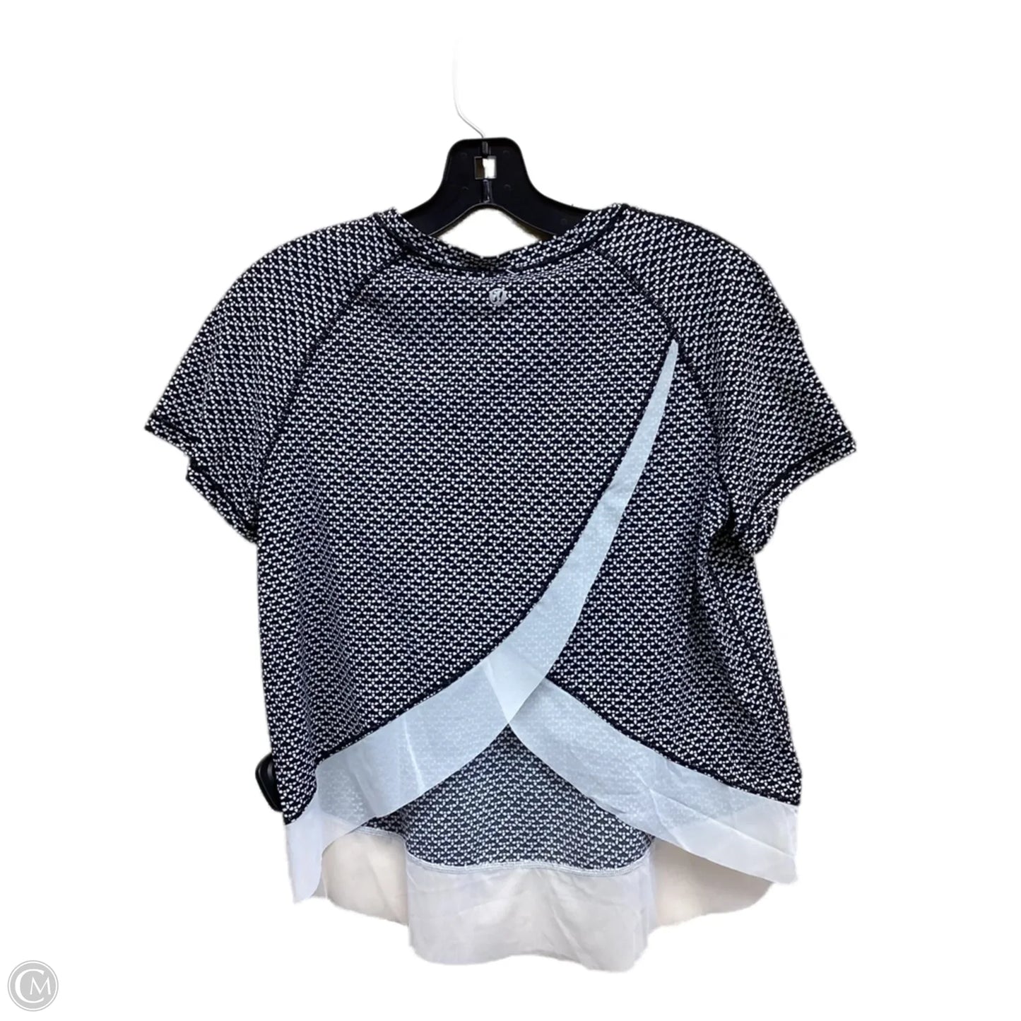 Athletic Top Short Sleeve By Lululemon In Black & White