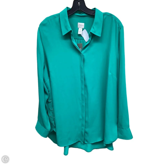 Top Long Sleeve By Chicos In Green, Size: L