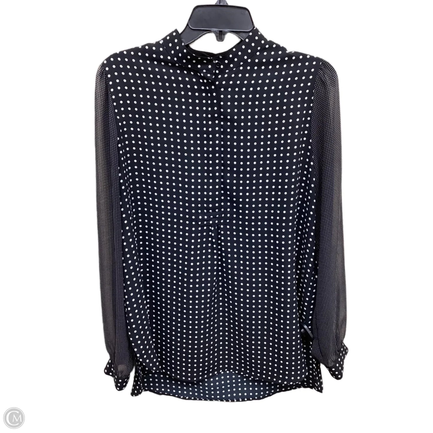 Top Long Sleeve By Anne Klein In Polkadot Pattern, Size: M
