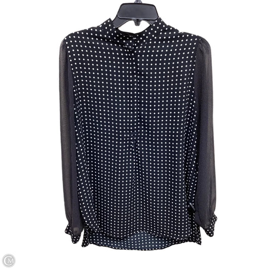 Top Long Sleeve By Anne Klein In Polkadot Pattern, Size: M