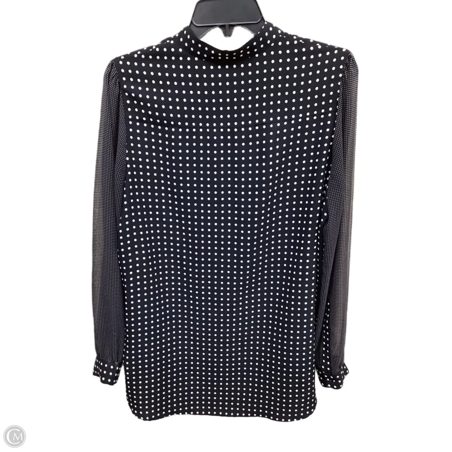 Top Long Sleeve By Anne Klein In Polkadot Pattern, Size: M