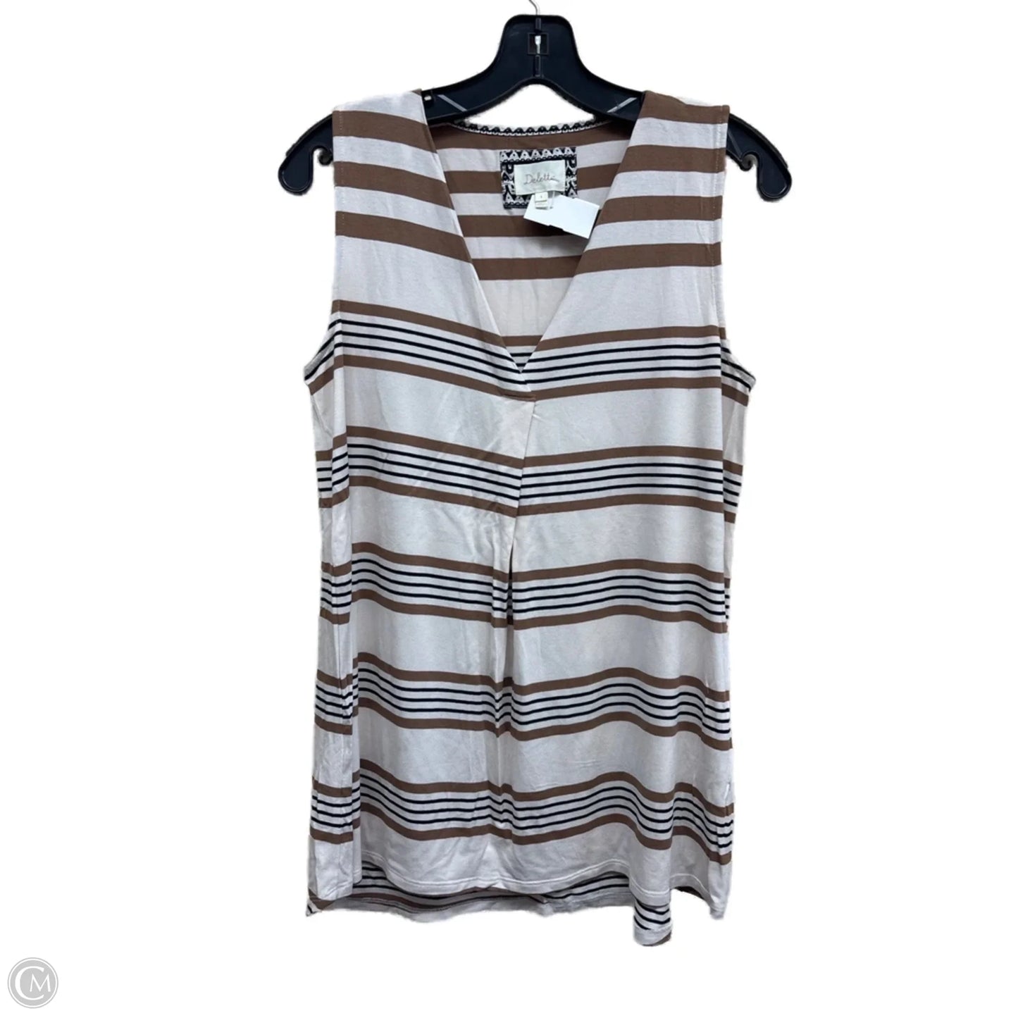 Top Sleeveless By Deletta In Striped Pattern, Size: S