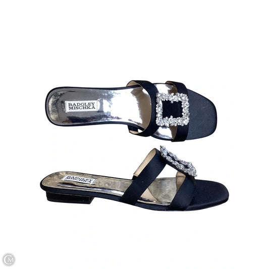 Sandals Flats By Badgley Mischka In Black, Size: 10