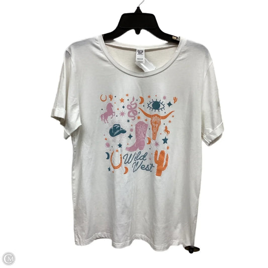 Top Short Sleeve By Clothes Mentor In White, Size: M