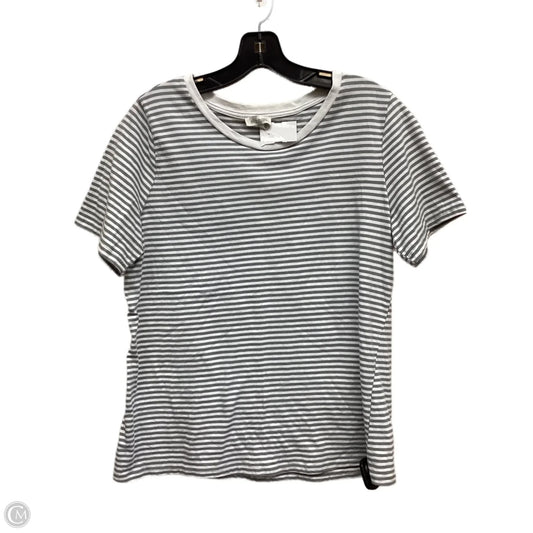 Top Short Sleeve By Ella Moss In Striped Pattern, Size: L