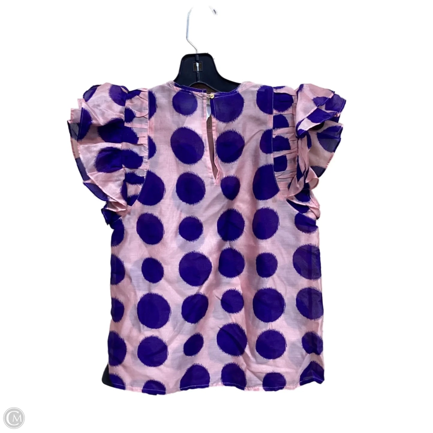 Top Short Sleeve By Clothes Mentor In Polkadot Pattern