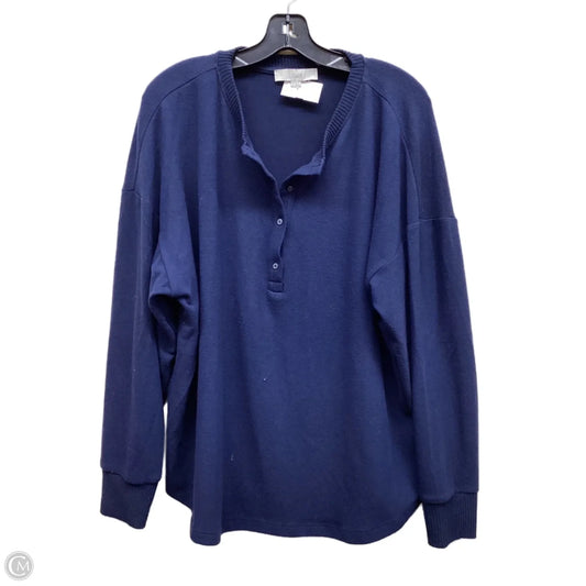Sweater Cardigan By Loft In Blue, Size: Xl
