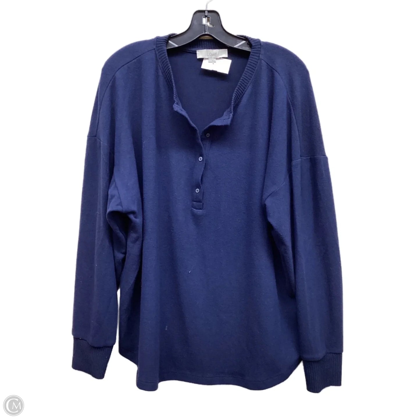 Sweater Cardigan By Loft In Blue, Size: Xl
