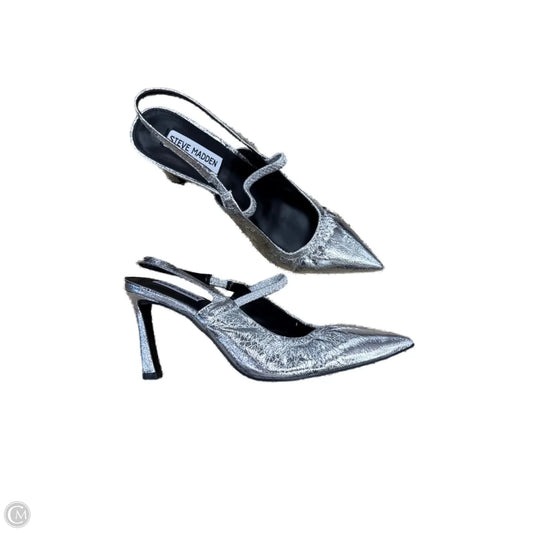 Shoes Heels Stiletto By Steve Madden In Silver, Size: 9