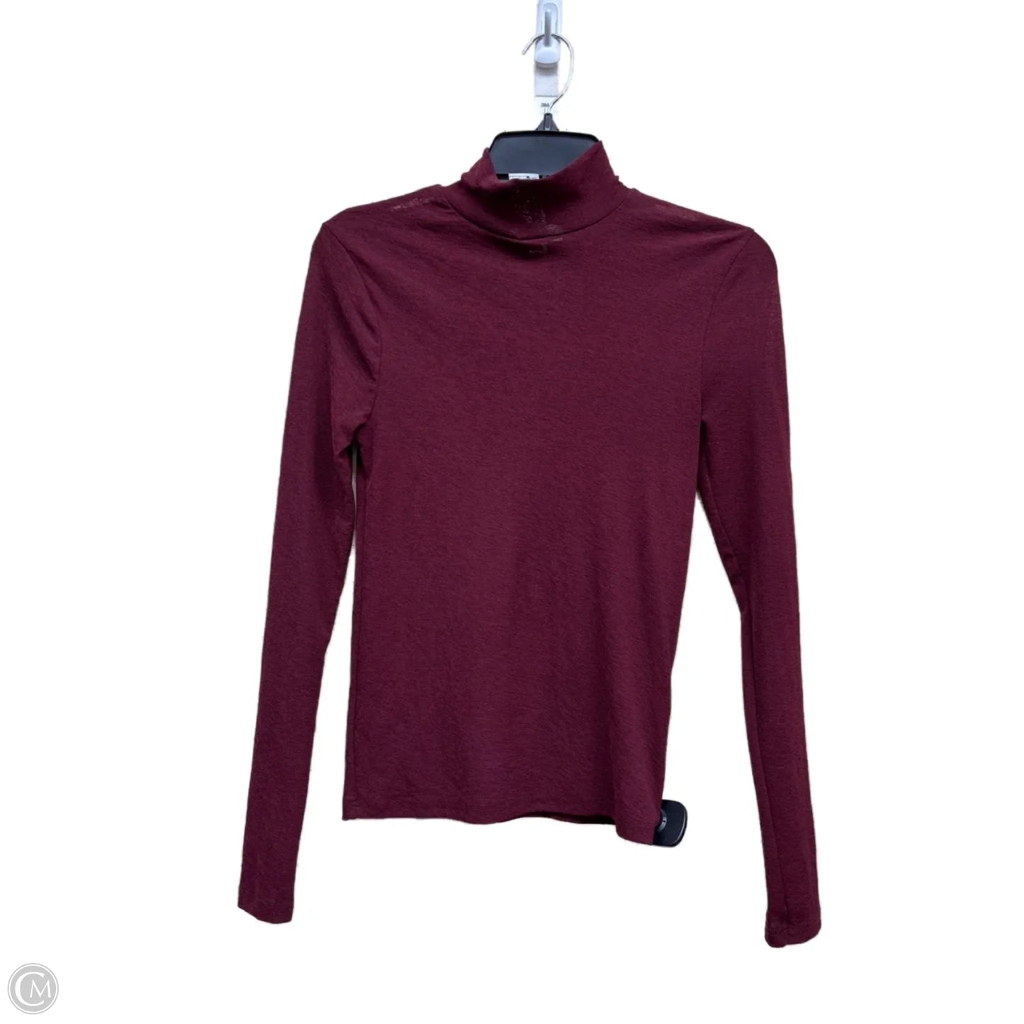 Top Long Sleeve By Topshop In Maroon, Size: M