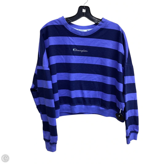 Top Long Sleeve By Champion In Striped Pattern, Size: Xl